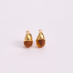 Aretes Ámbar Orgánico Esculpido Nefrah