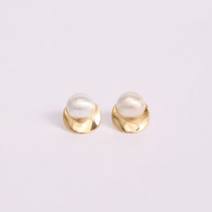 Aretes Bicolor Satinado Perla Nefrah