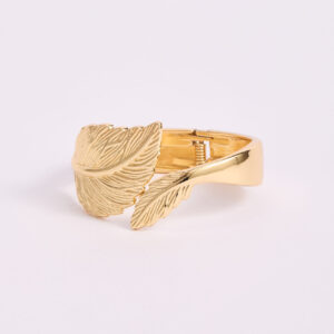 Brazalete Dorado Hojas Orgánicas Nefrah