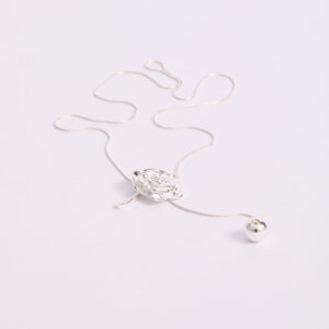 Collar Ajustable Flor Escultural Plata