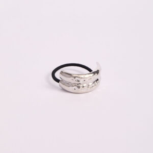 Collet Chunky Plateado Doble Curva Orgánica