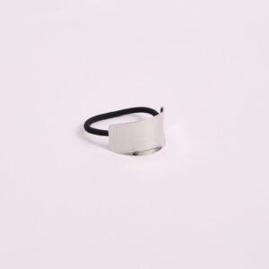 Collet Chunky Plateado Placa Curva Satinada