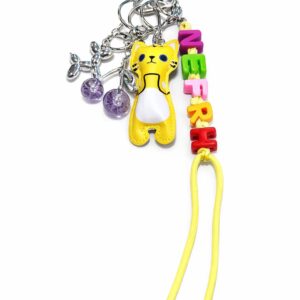 Bag Charm Minino Amarillo con Letras Nefrah