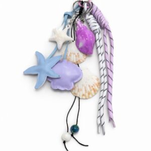 Bag Charm Ocean Lavender Shell Mix